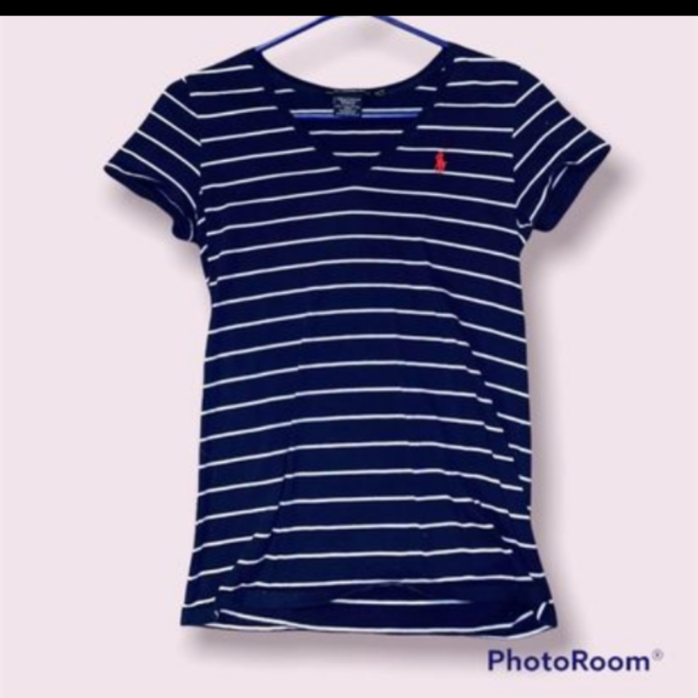 BUNDLE Ralph Lauren V Neck Navy Short Sleeve
